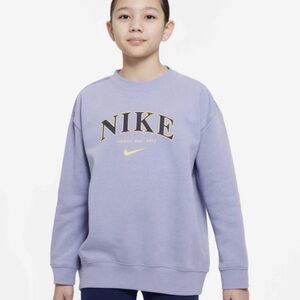 Nike Girls Oversized Sweatshirt  M 8 Purple Crew